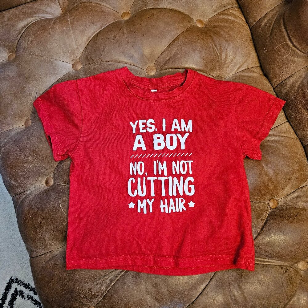 Red T-Shirt/White Print